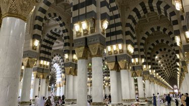 Madinah, Saudi Arabia - August 17, 2023 : View of Masjid al-Nabawi (Mosque of the Prophet)